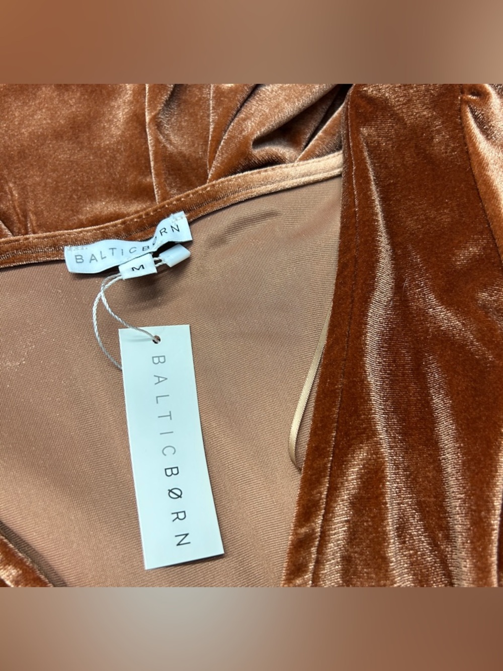 NWT Baltic Born Rust Orange Copper Katelyn Velvet Maxi Wrap Dress - Picture 5 of 6